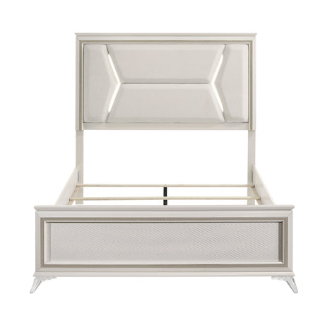 Audra White California King Panel Bed by Homelegance at Eve Furniture