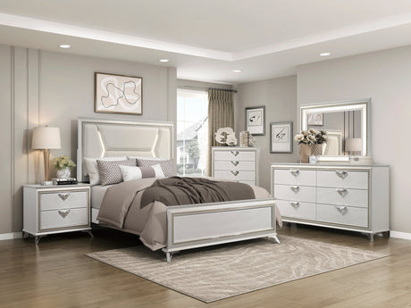 Audra White California King Panel Bed by Homelegance at Eve Furniture