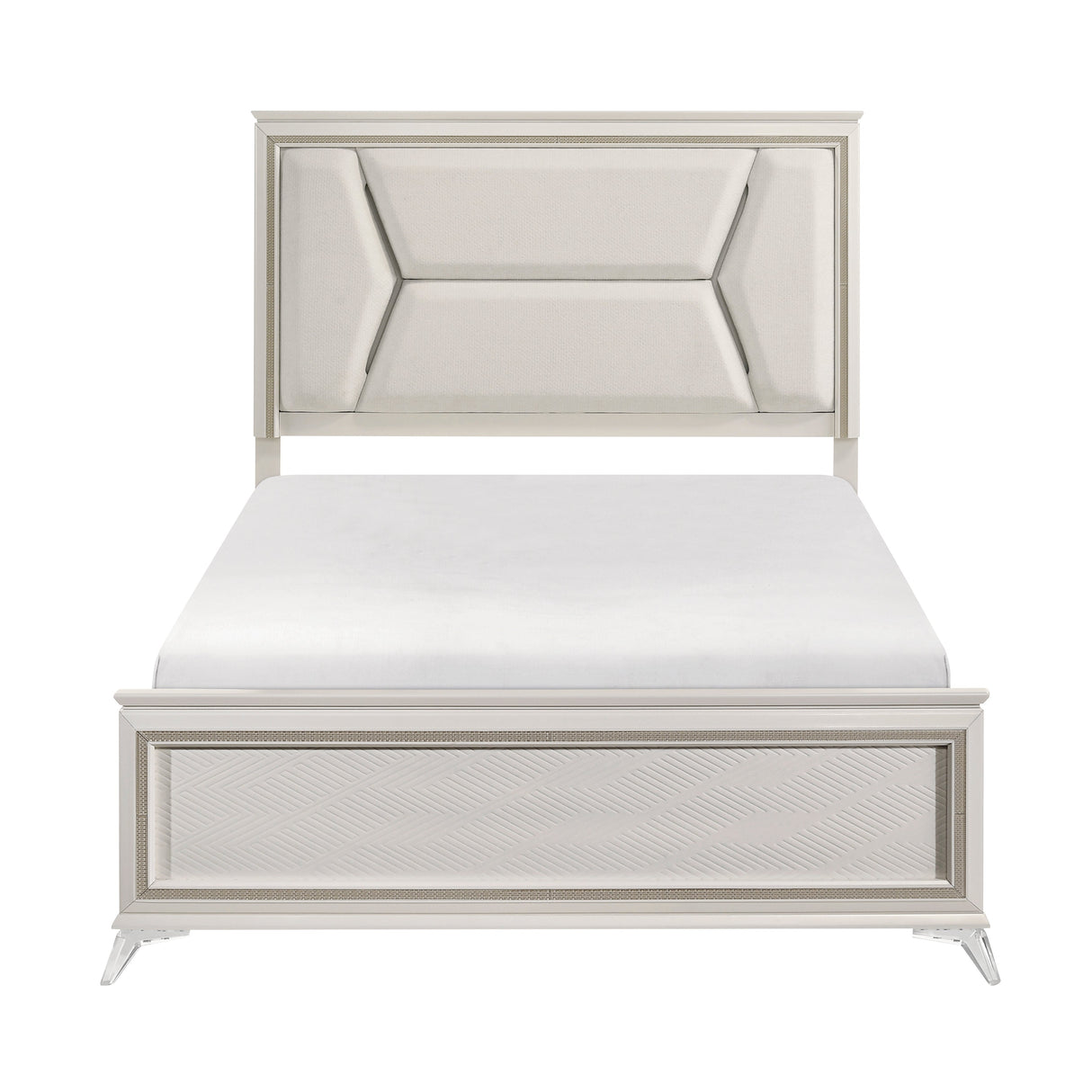 Audra White California King Panel Bed by Homelegance at Eve Furniture