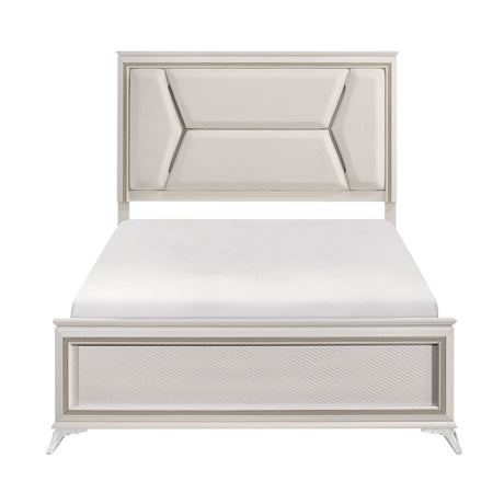 Audra White California King Panel Bed by Homelegance at Eve Furniture