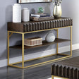 Augsburg Walnut/Gold Sofa Table by Furniture of America at Eve Furniture