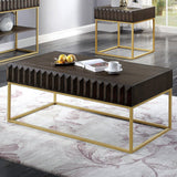 Augsburg Walnut/Gold Coffee Table by Furniture of America at Eve Furniture