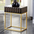 Augsburg Walnut/Gold Side Table by Furniture of America at Eve Furniture
