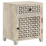 August White Washed 1-Door Accent Cabinet