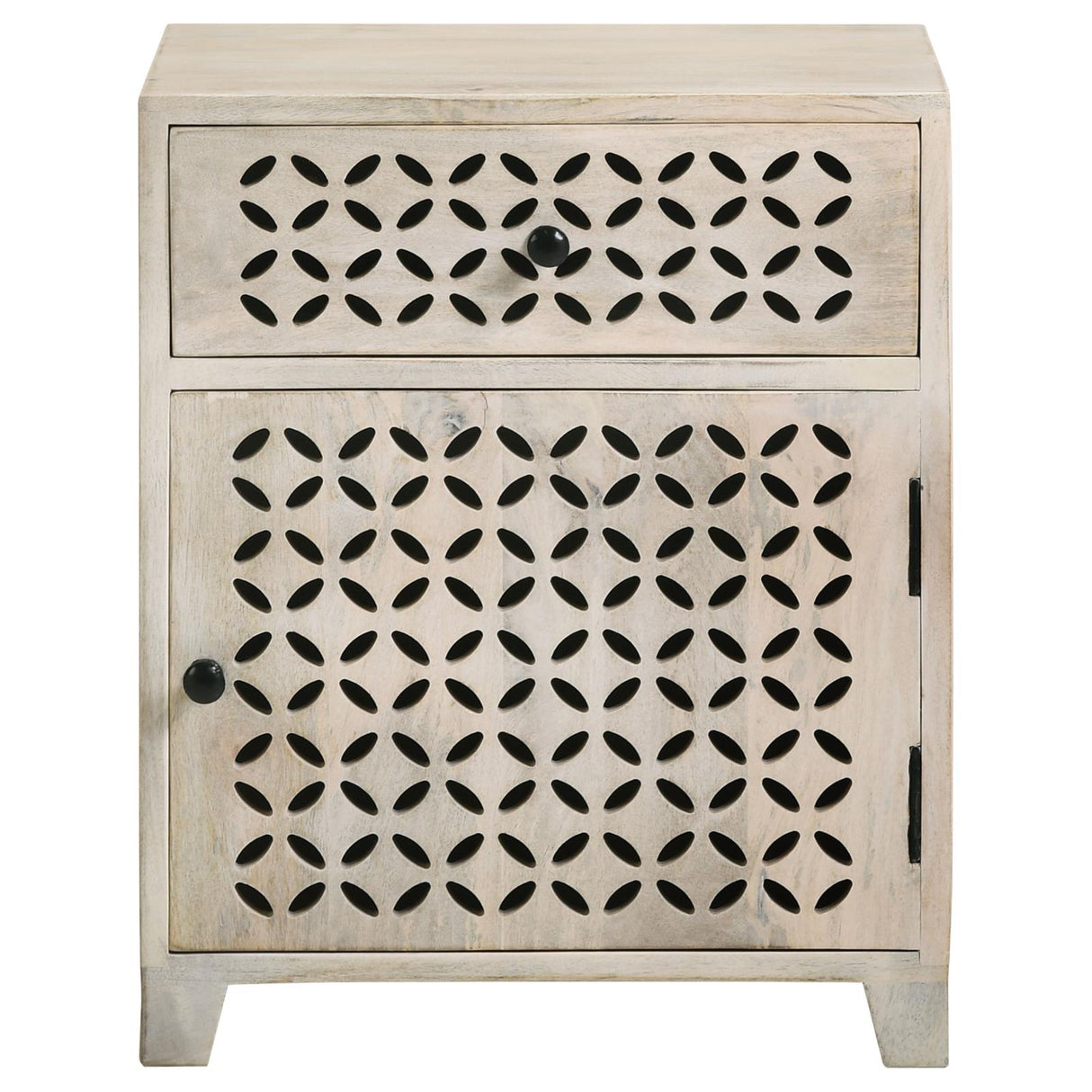 August White Washed 1-Door Accent Cabinet