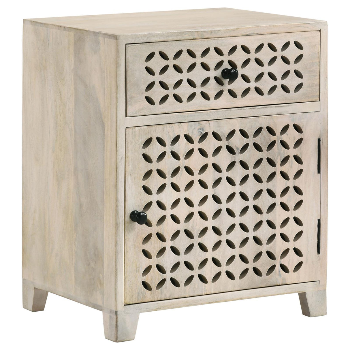 August White Washed 1-Door Accent Cabinet by Coaster at Eve Furniture