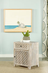 August White Washed 1-Door Accent Cabinet by Coaster at Eve Furniture
