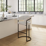 Augusta Barstool in Light Grey by Manhattan Comfort at Eve Furniture