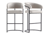 Augusta Barstool in Light Grey (set of 2) by Manhattan Comfort at Eve Furniture