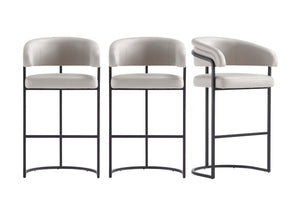 Augusta Barstool in Light Grey (set of 3) by Manhattan Comfort at Eve Furniture