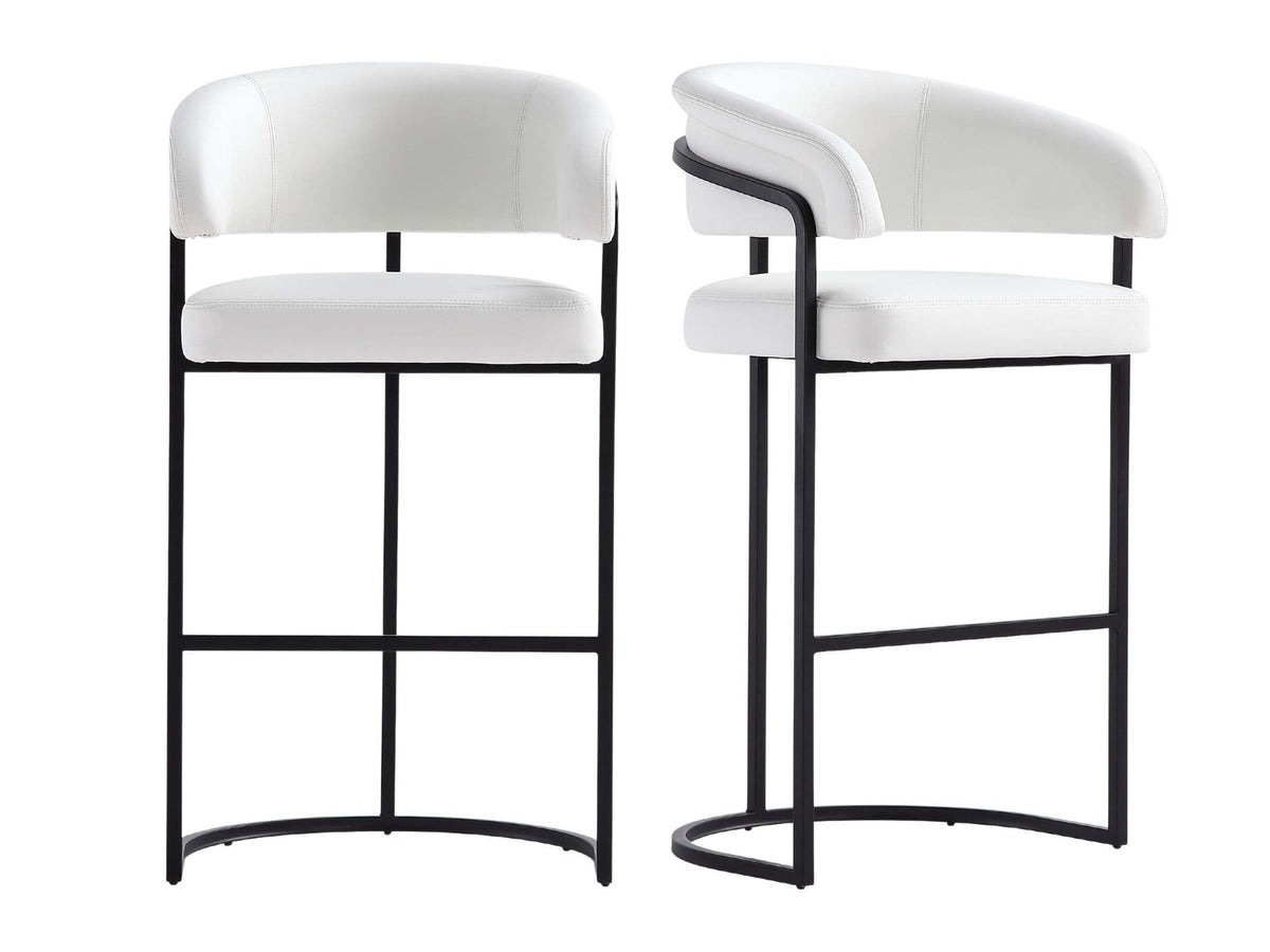 Augusta Barstool in White (set of 2) by Manhattan Comfort at Eve Furniture