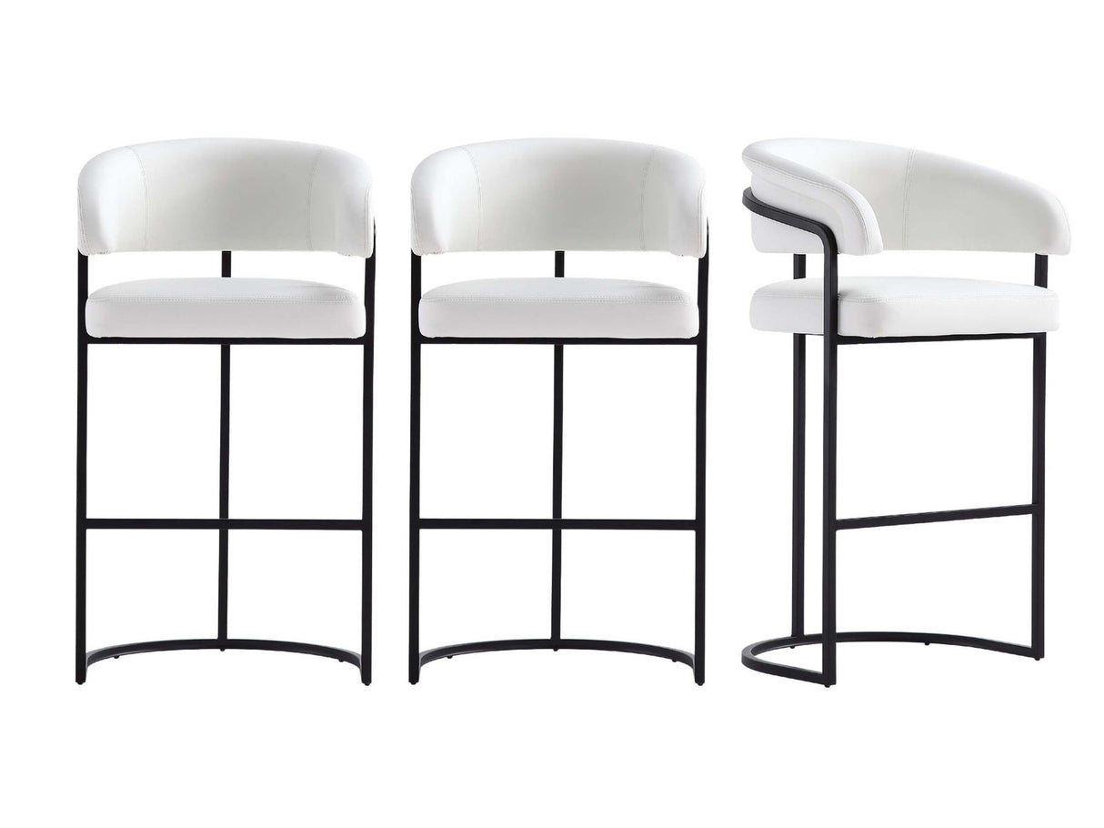 Augusta Barstool in White (set of 3) by Manhattan Comfort at Eve Furniture