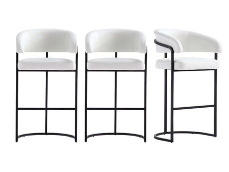 Augusta Barstool in White (set of 3) by Manhattan Comfort at Eve Furniture