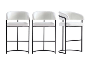 Augusta Barstool in White (set of 3) by Manhattan Comfort at Eve Furniture
