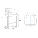 Augusta Counter Stool in Light Grey (set of 3) by Manhattan Comfort at Eve Furniture