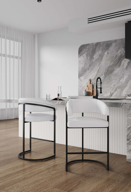 Augusta Counter Stool in White (set of 2) by Manhattan Comfort at Eve Furniture