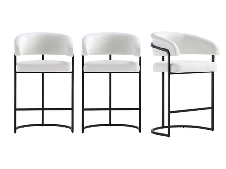 Augusta Counter Stool in White (set of 3) by Manhattan Comfort at Eve Furniture