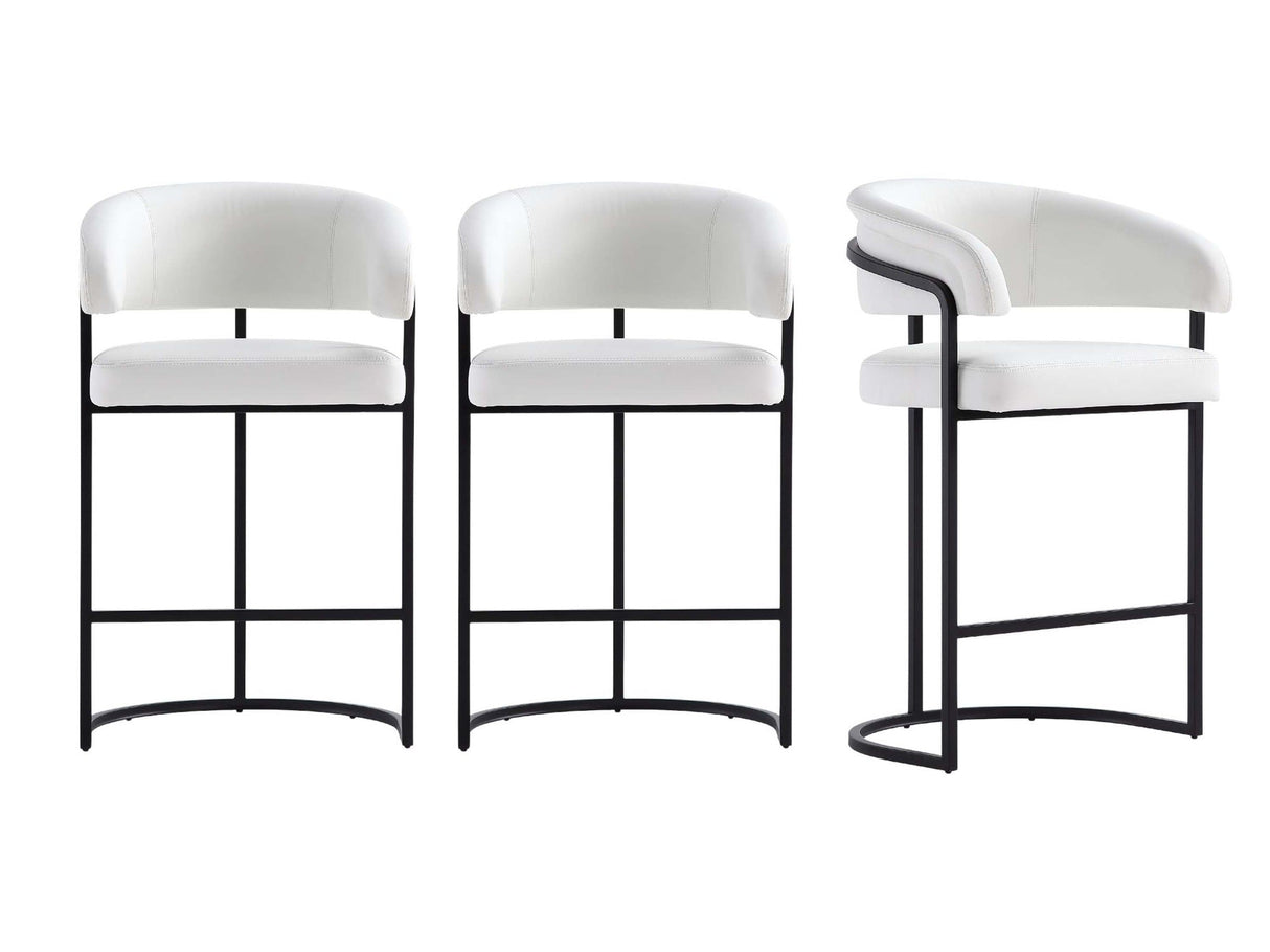 Augusta Counter Stool in White (set of 3) by Manhattan Comfort at Eve Furniture