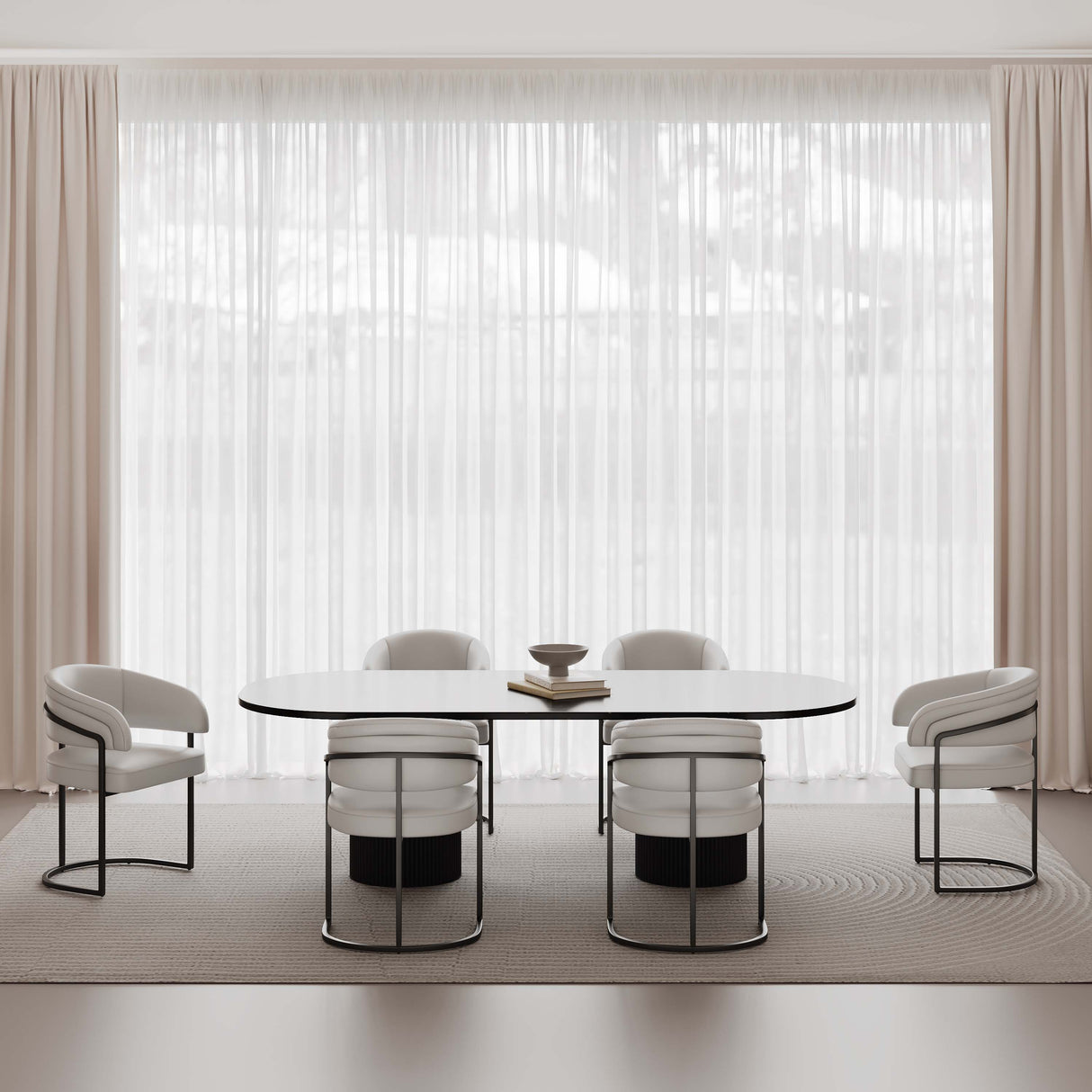 Augusta Dining Chair in Light Grey (set of 6) by Manhattan Comfort at Eve Furniture