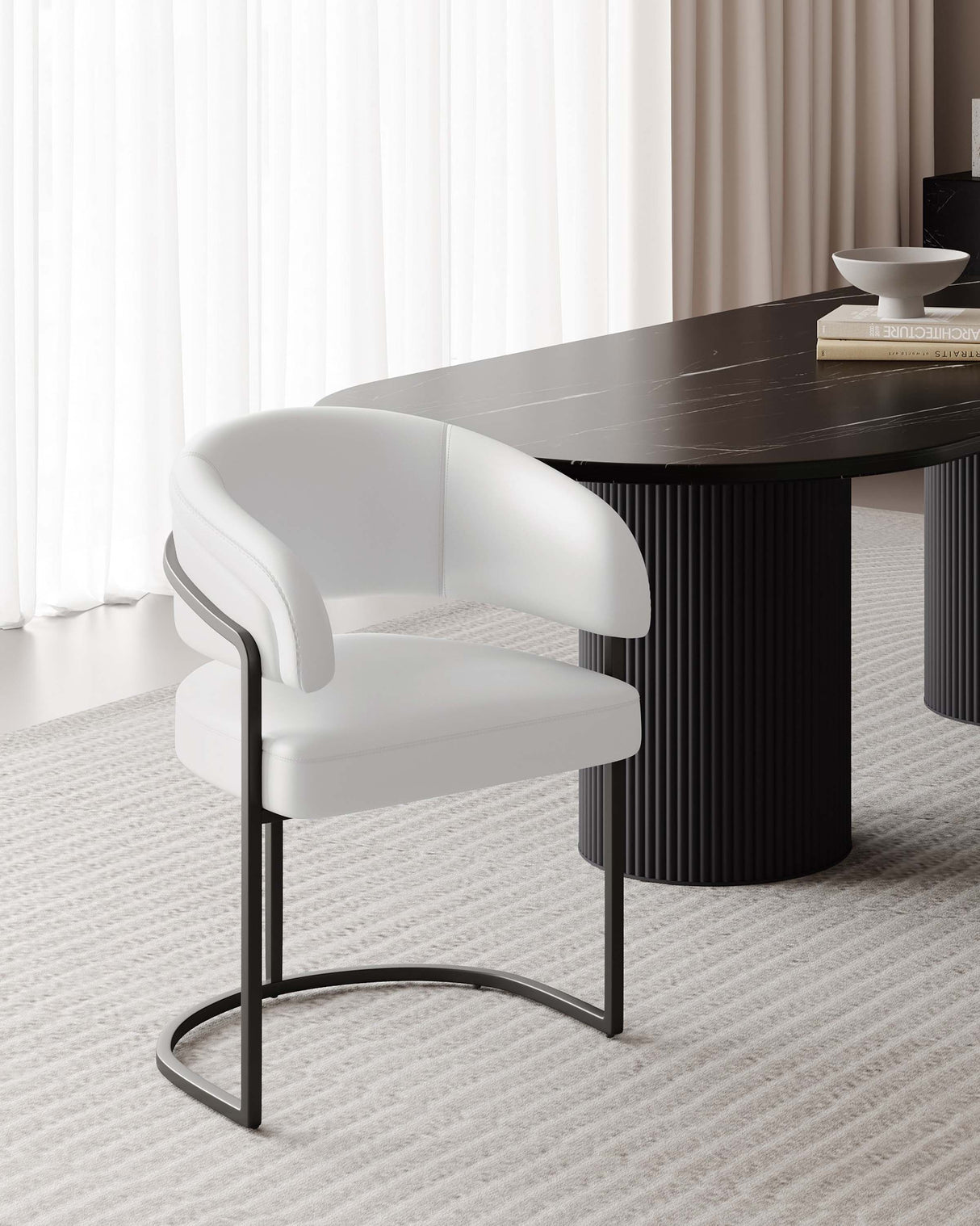 Augusta Dining Chair in White by Manhattan Comfort at Eve Furniture