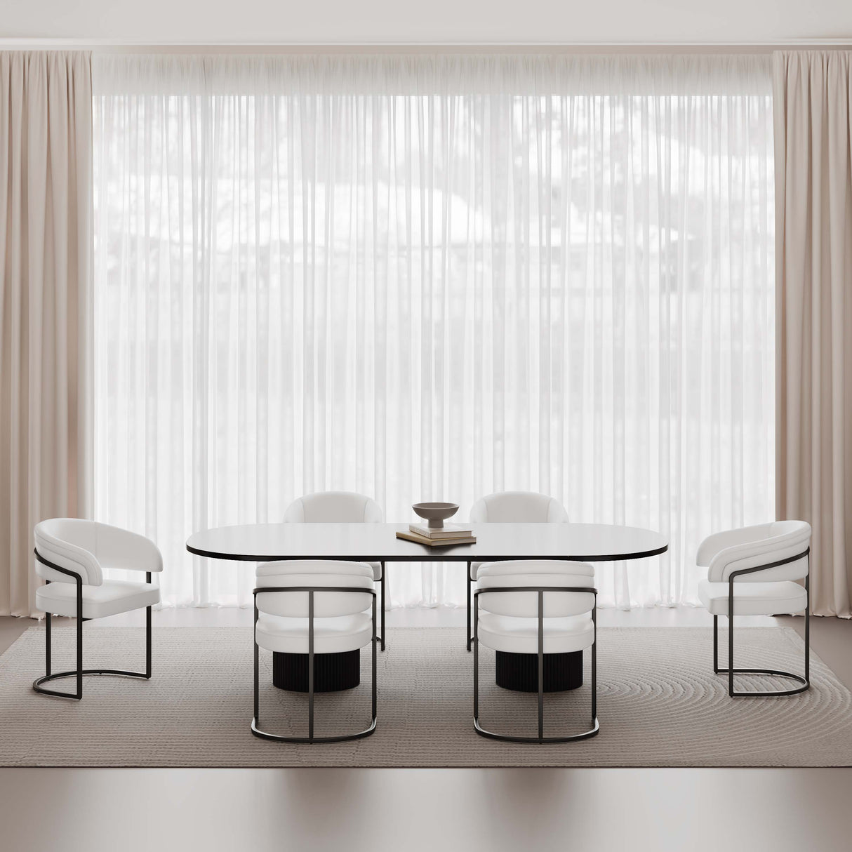 Augusta Dining Chair in White (set of 6) by Manhattan Comfort at Eve Furniture