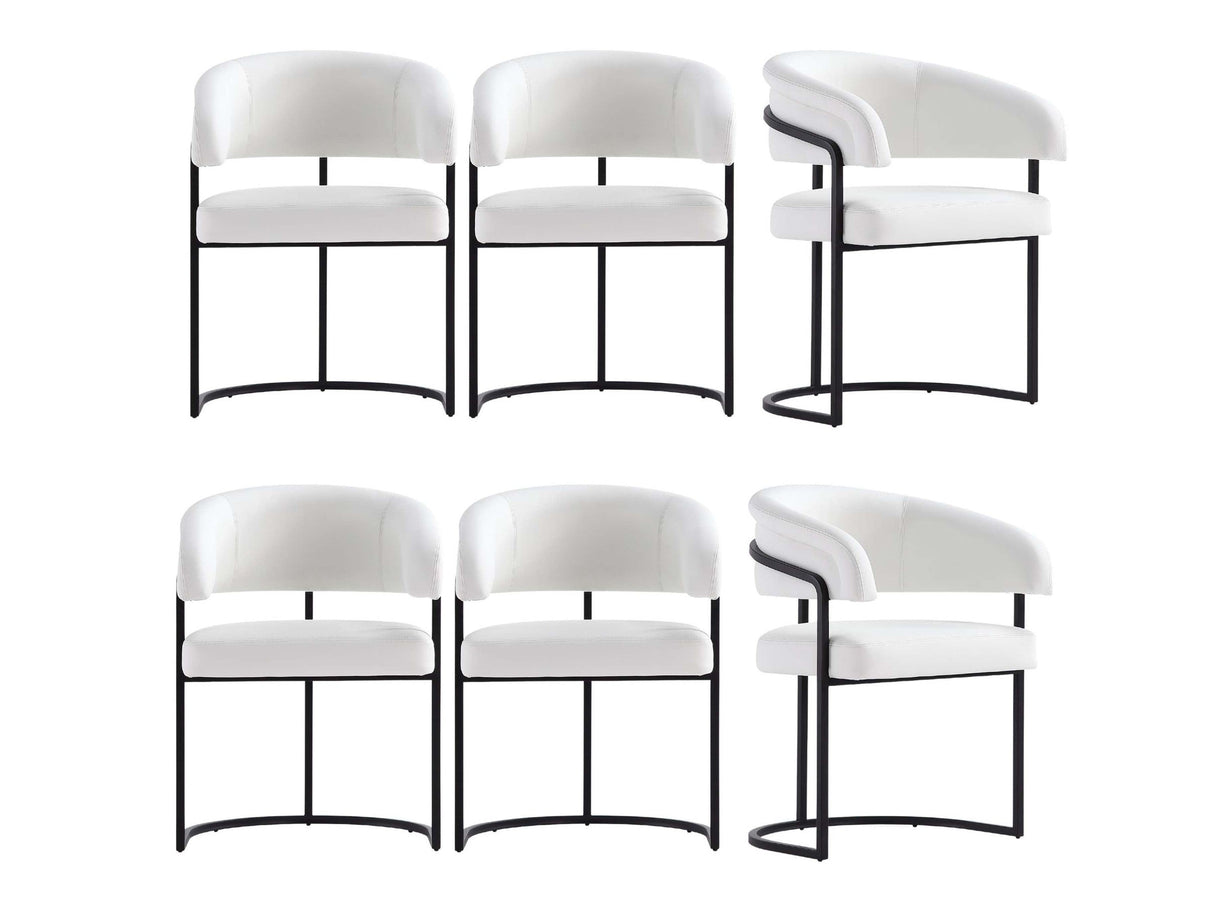 Augusta Dining Chair in White (set of 6) by Manhattan Comfort at Eve Furniture