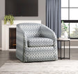 Augustine Blue/White Swivel Chair by Homelegance at Eve Furniture
