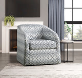 Augustine Blue/White Swivel Chair by Homelegance at Eve Furniture