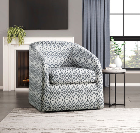 Augustine Blue/White Swivel Chair by Homelegance at Eve Furniture