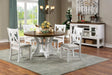 Auletta Rustic/Distressed White, Distressed Dark Oak 5-Piece Dining Room Set by Furniture of America at Eve Furniture