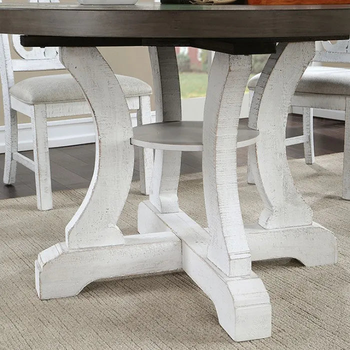 Auletta Rustic/Distressed White/Gray 5-Piece Dining Room Set by Furniture of America at Eve Furniture
