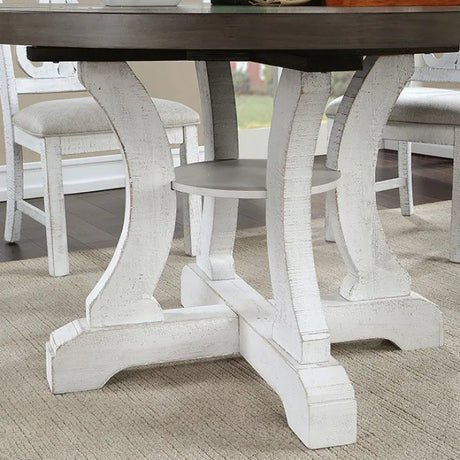 Auletta Rustic/Distressed White/Gray 5-Piece Dining Room Set by Furniture of America at Eve Furniture