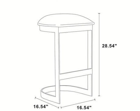 Aura Bar Stool in Blue and Polished Brass by Manhattan Comfort at Eve Furniture