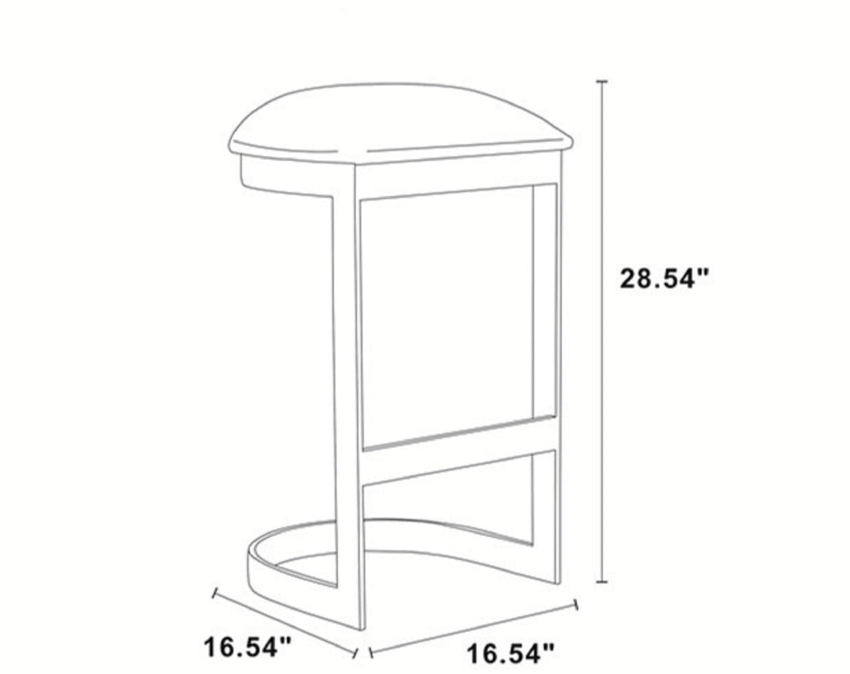 Aura Bar Stool in Blue and Polished Brass (set of 3) by Manhattan Comfort at Eve Furniture