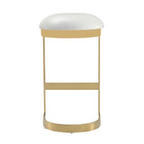 Aura Bar Stool in White and Polished Brass (set of 2) by Manhattan Comfort at Eve Furniture