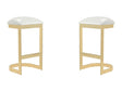 Aura Bar Stool in White and Polished Brass (set of 2) by Manhattan Comfort at Eve Furniture