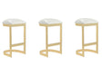 Aura Bar Stool in White and Polished Brass (set of 3) by Manhattan Comfort at Eve Furniture