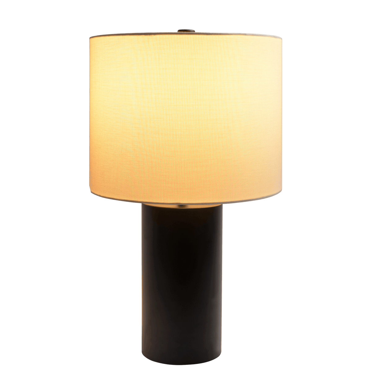 Aura Black Table Lamp with On/Off Switch Black Block Base