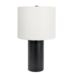 Aura Black Table Lamp with On/Off Switch Black Block Base by Ashcroft Furniture at Eve Furniture
