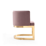 Aura Dining Chair in Blush and Polished Brass by Manhattan Comfort at Eve Furniture