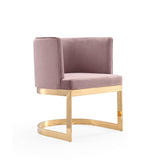 Aura Dining Chair in Blush and Polished Brass (set of 2) by Manhattan Comfort at Eve Furniture