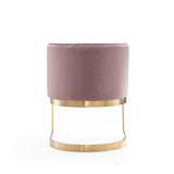 Aura Dining Chair in Blush and Polished Brass (set of 2) by Manhattan Comfort at Eve Furniture