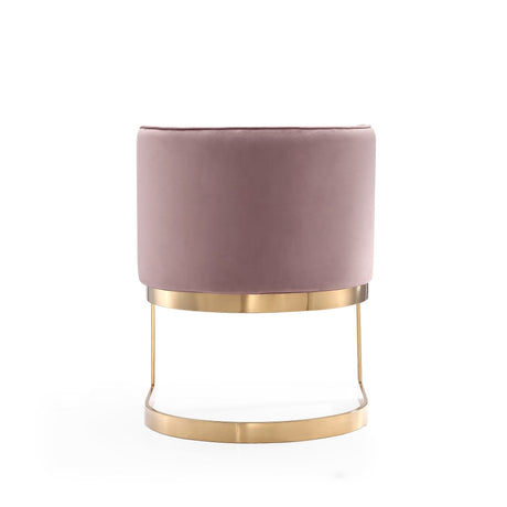Aura Dining Chair in Blush and Polished Brass (set of 2) by Manhattan Comfort at Eve Furniture