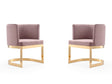 Aura Dining Chair in Blush and Polished Brass (set of 2) by Manhattan Comfort at Eve Furniture