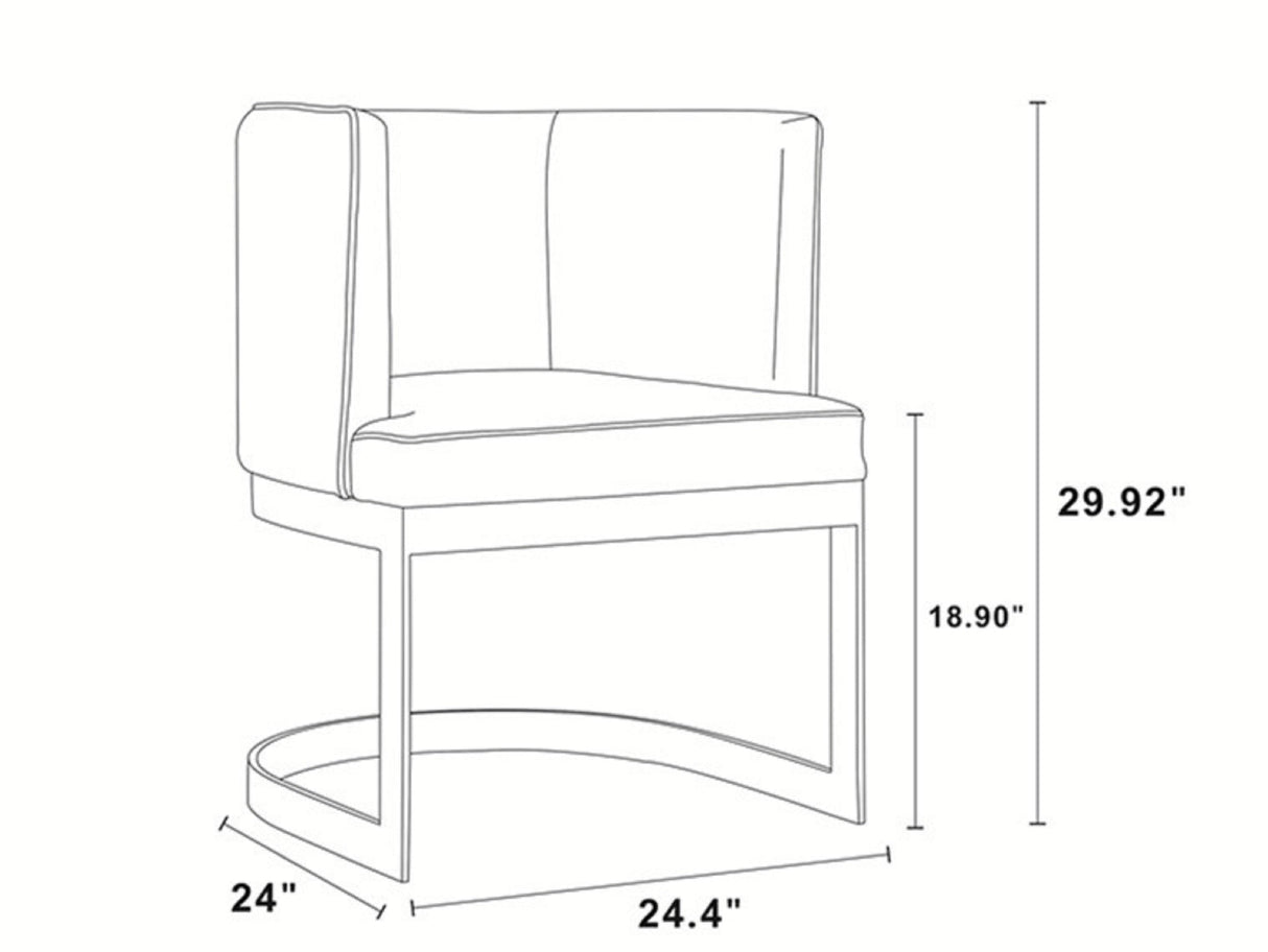 Aura Dining Chair in Royal Blue and Polished Brass by Manhattan Comfort at Eve Furniture