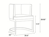 Aura Dining Chair in Royal Blue and Polished Brass by Manhattan Comfort at Eve Furniture