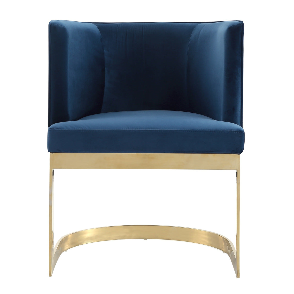 Aura Dining Chair in Royal Blue and Polished Brass by Manhattan Comfort at Eve Furniture