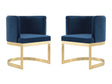 Aura Dining Chair in Royal Blue and Polished Brass (set of 2) by Manhattan Comfort at Eve Furniture