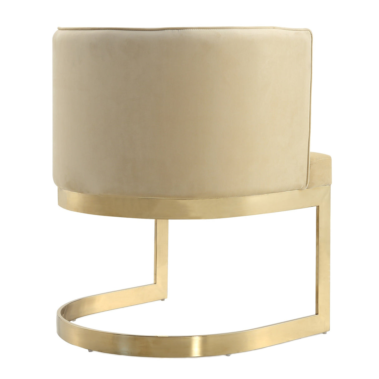 Aura Dining Chair in Sand and Polished Brass by Manhattan Comfort at Eve Furniture