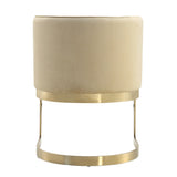 Aura Dining Chair in Sand and Polished Brass by Manhattan Comfort at Eve Furniture